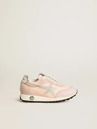 Marathon Junior pink nylon with printed star and leather heel tab
