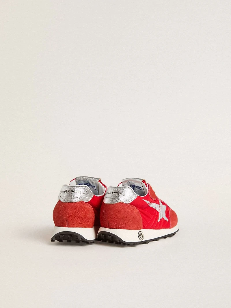 Junior Marathon red nylon with printed star and leather heel tab