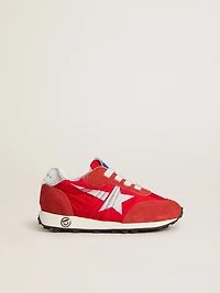 Junior Marathon red nylon with printed star and leather heel tab
