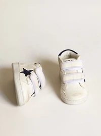 June Junior nappa with dark blue suede star and heel tab