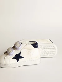 June Junior nappa with dark blue suede star and heel tab