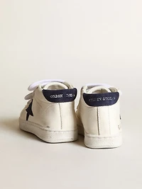 June Junior nappa with dark blue suede star and heel tab
