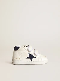 June Junior nappa with dark blue suede star and heel tab