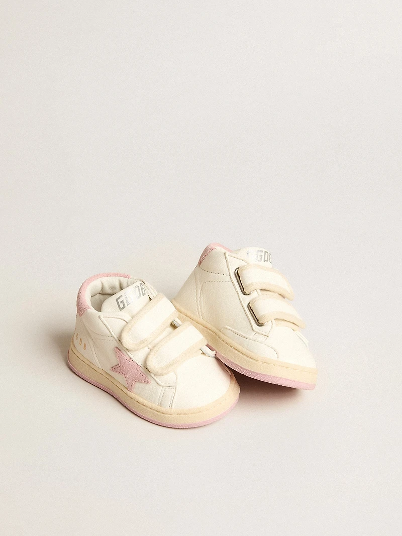 June Junior nappa leather with old rose suede star and heel tab