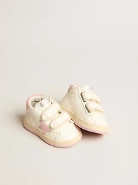 June Junior nappa leather with old rose suede star and heel tab