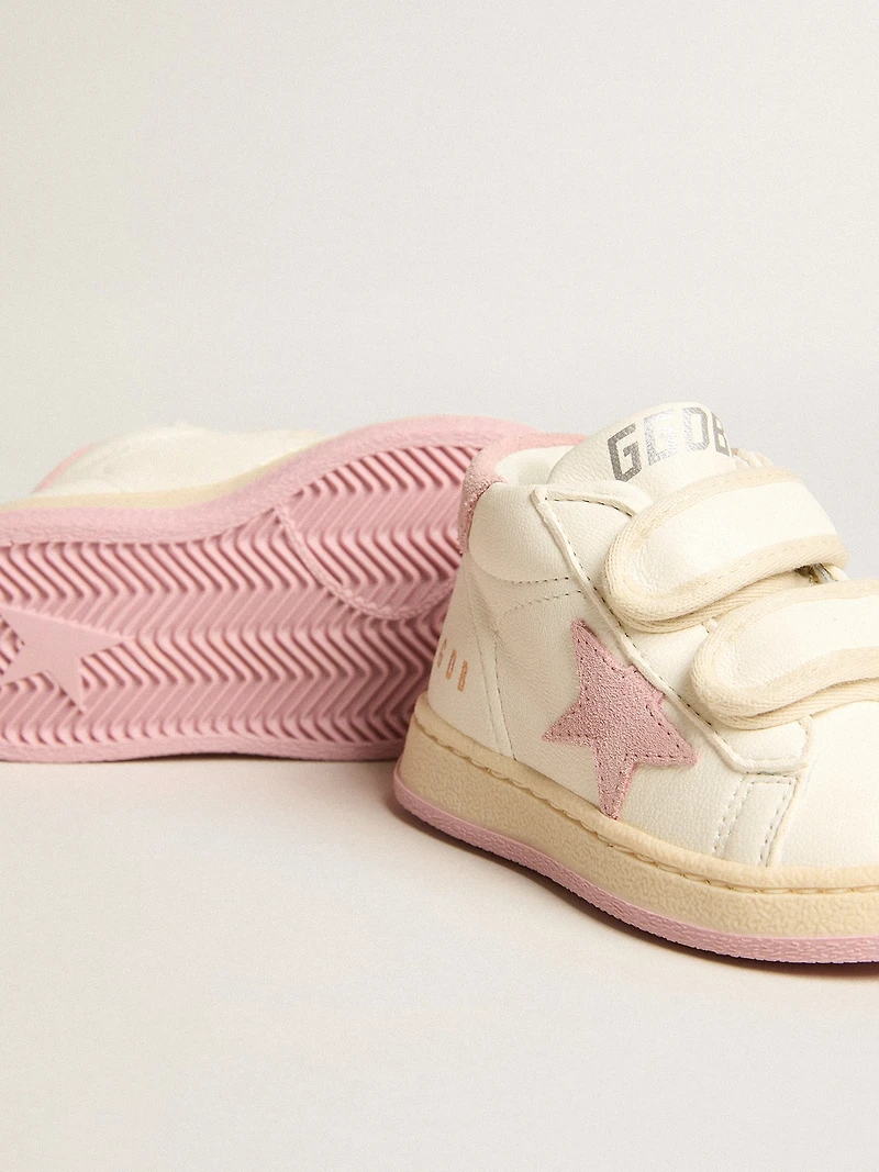 June Junior nappa leather with old rose suede star and heel tab