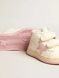 June Junior nappa leather with old rose suede star and heel tab