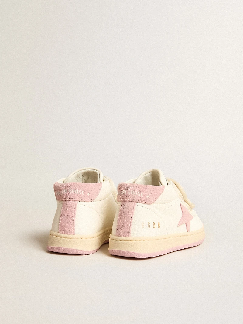June Junior nappa leather with old rose suede star and heel tab