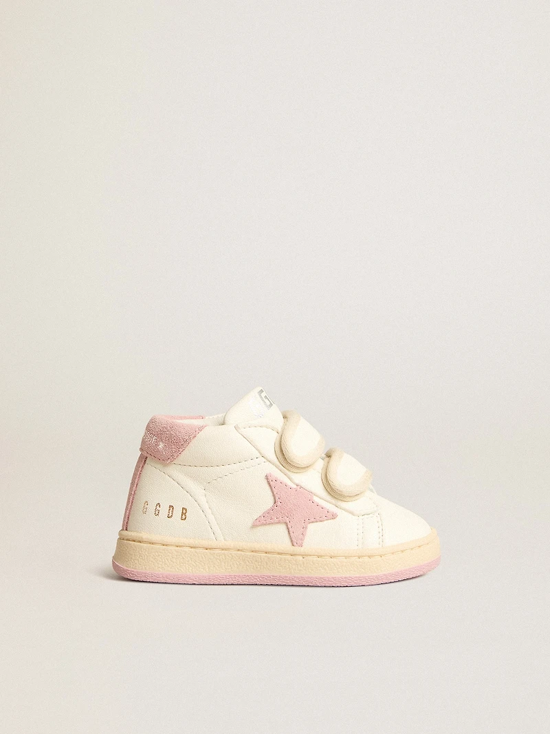 June Junior nappa leather with old rose suede star and heel tab