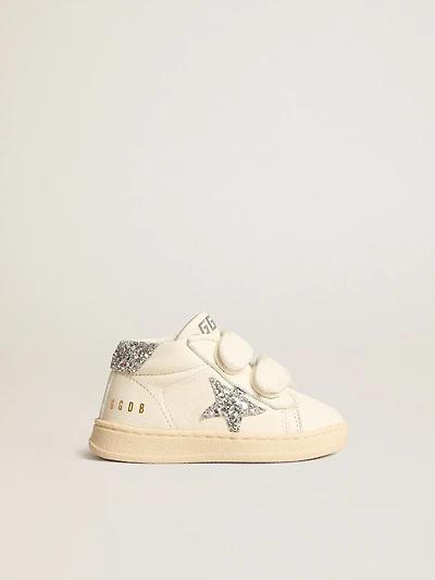 June in nappa leather with silver glitter star and heel tab