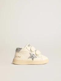 June in nappa leather with silver glitter star and heel tab