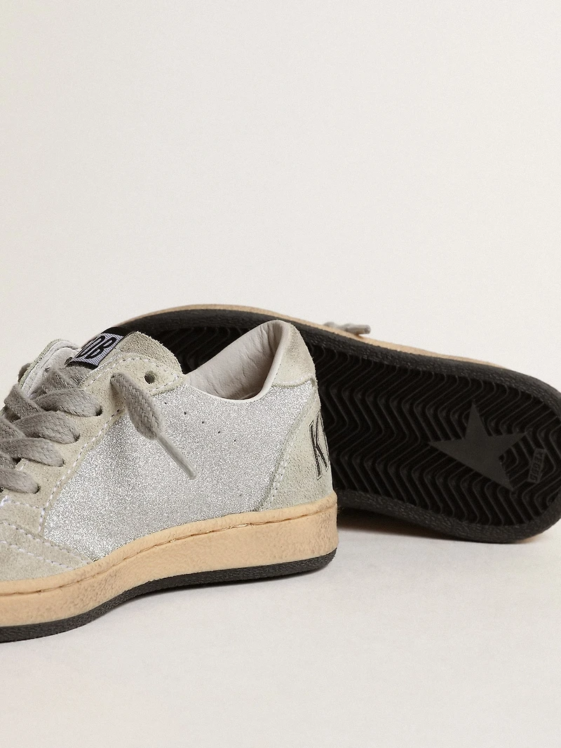 Ball Star Junior glitter with ice-gray suede inserts
