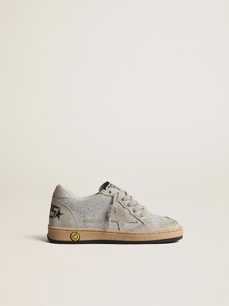 Ball Star Junior glitter with ice-gray suede inserts