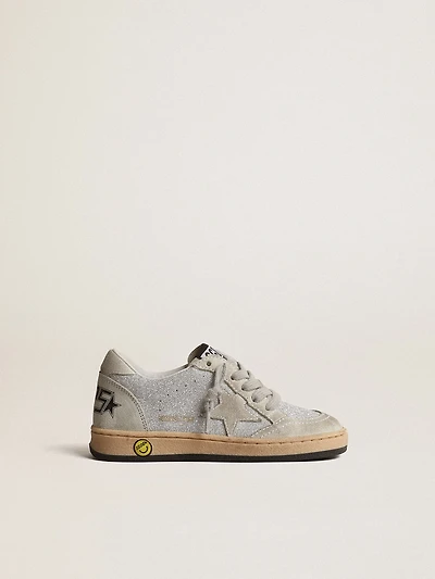 Ball Star Junior glitter with ice-gray suede inserts