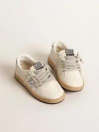 Ball star Junior nappa with silver glitter and heel tab