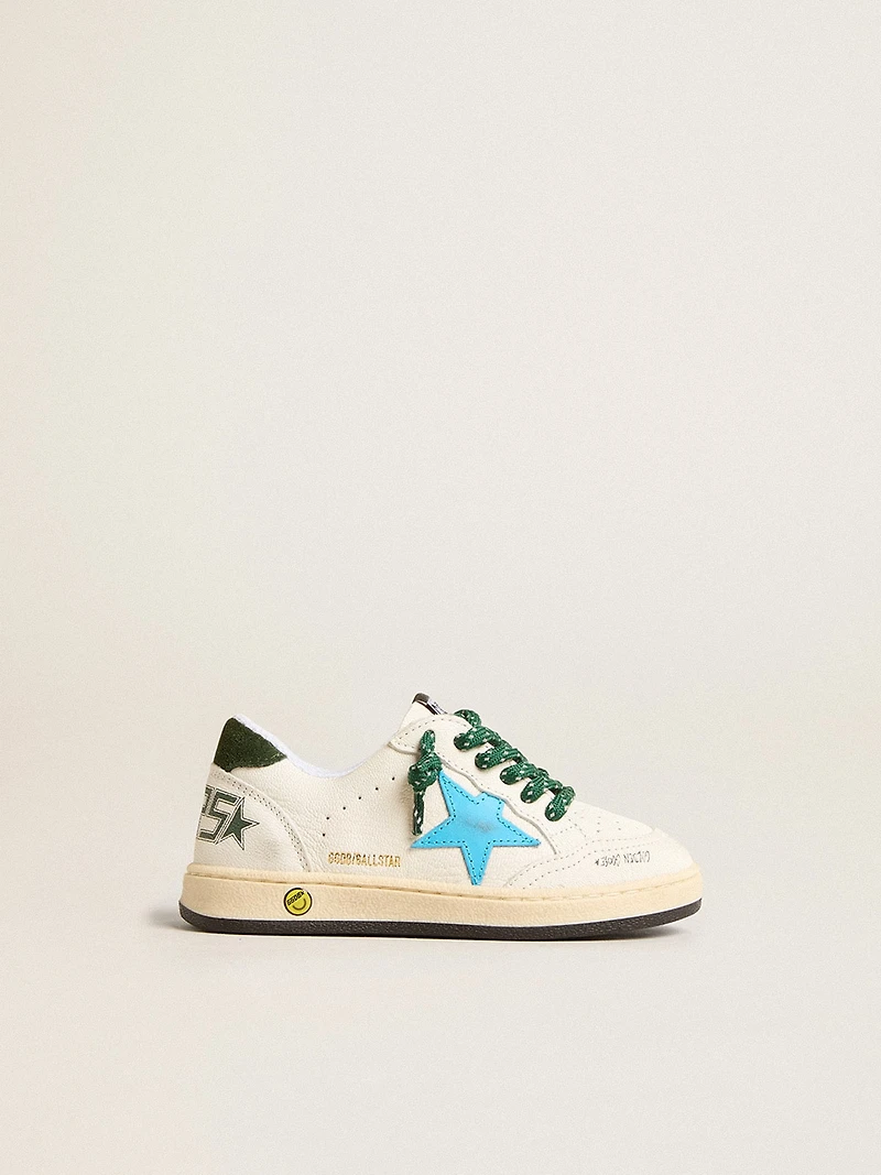 Junior Ball star with turquoise and green suede heel tab