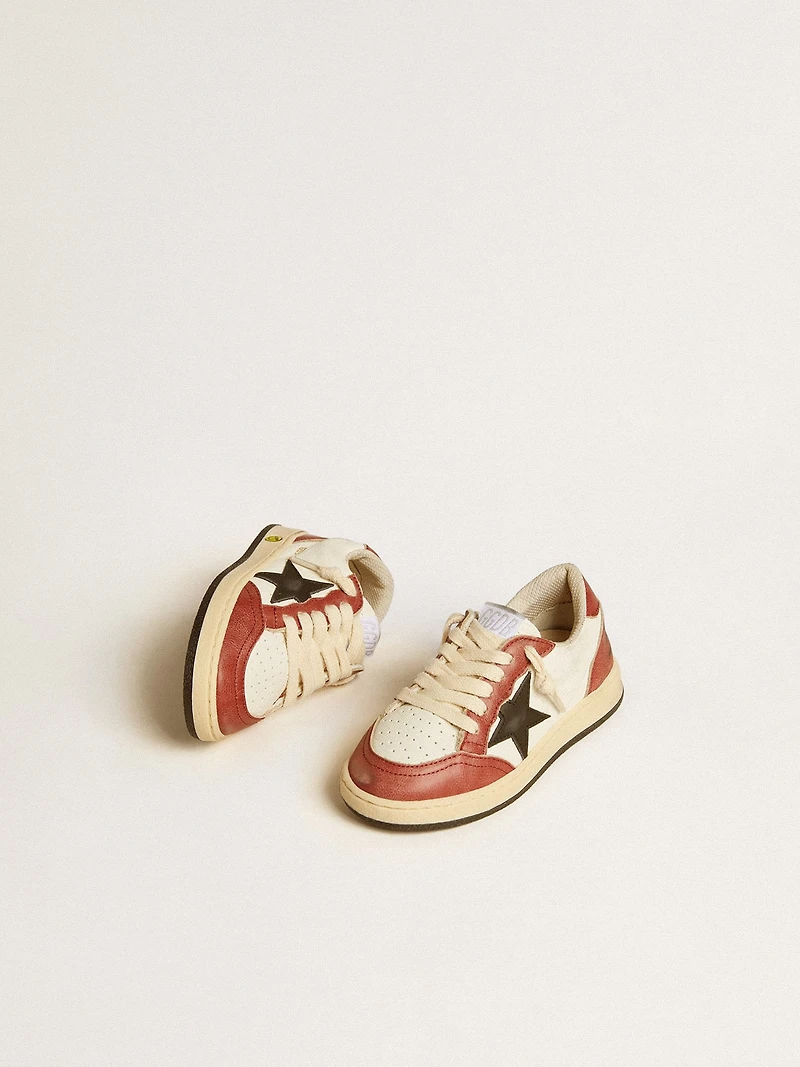 Ball star Junior nappa with black and red leather inserts