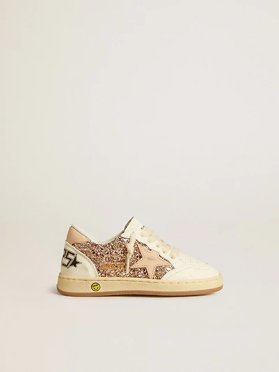 Ball star Junior glitter and nappa with leather heel tab