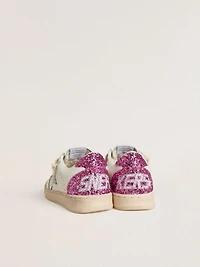 Junior Ball star with silver glitter and pink heel tab
