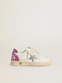 Junior Ball star with silver glitter and pink heel tab