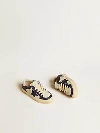 May Junior white and blue leather with star heel tab