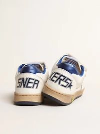 Ball star Junior with blue metallic leather and heel tab