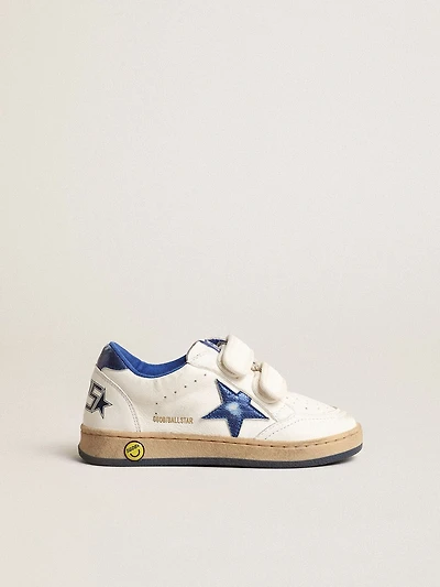 Junior Ball star with blue metallic leather and heel tab