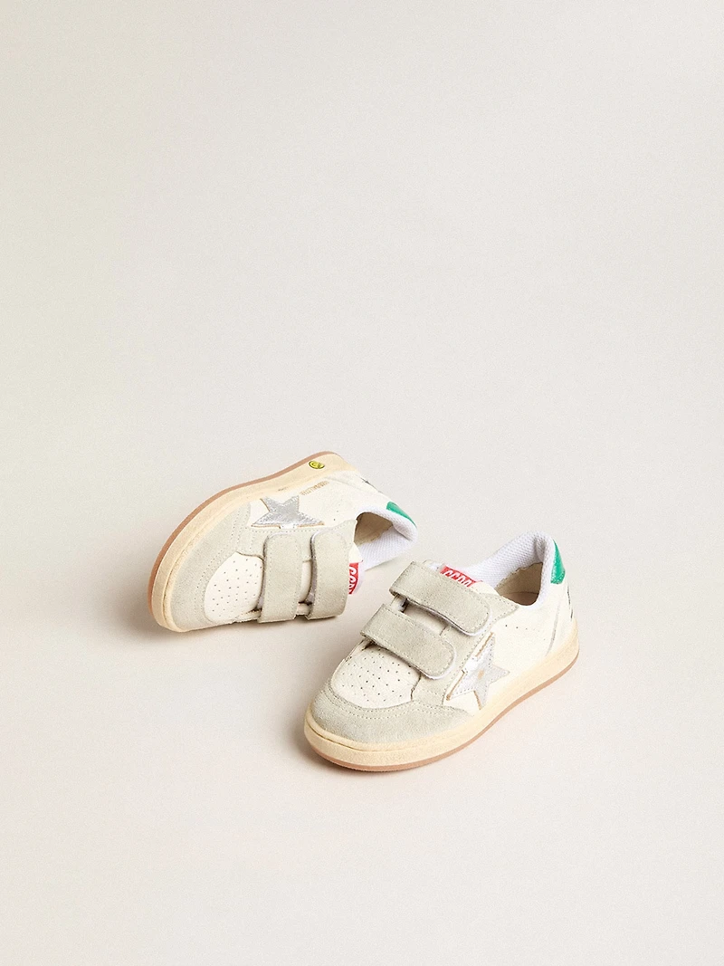 Junior Ball Star with silver star and green suede heel tab