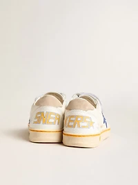 Junior Ball star with blue glitter and beige suede heel tab