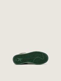 Junior Ball star forest-green suede with cream leather and heel tab