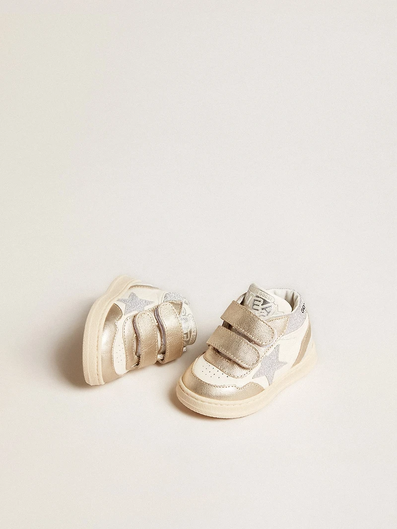 June Junior nappa and metallic leather inserts with glitter star