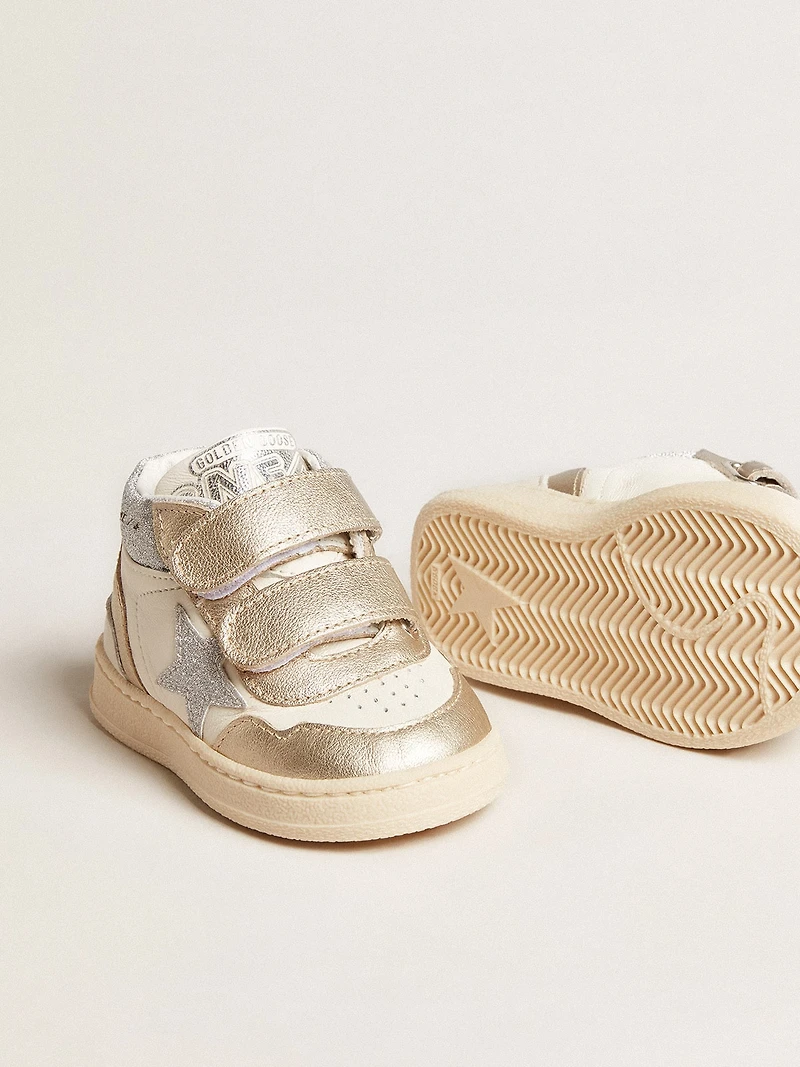 June Junior nappa and metallic leather inserts with glitter star
