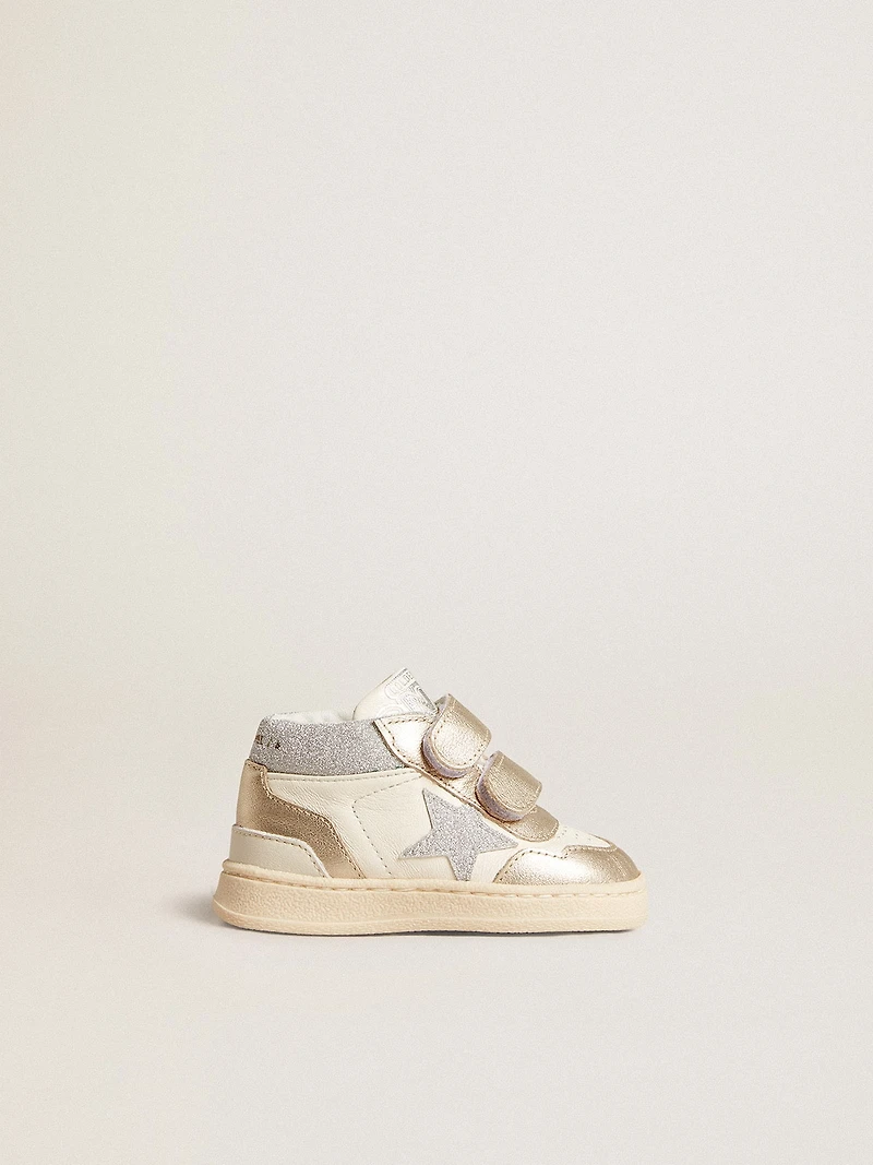 June Junior nappa and metallic leather inserts with glitter star