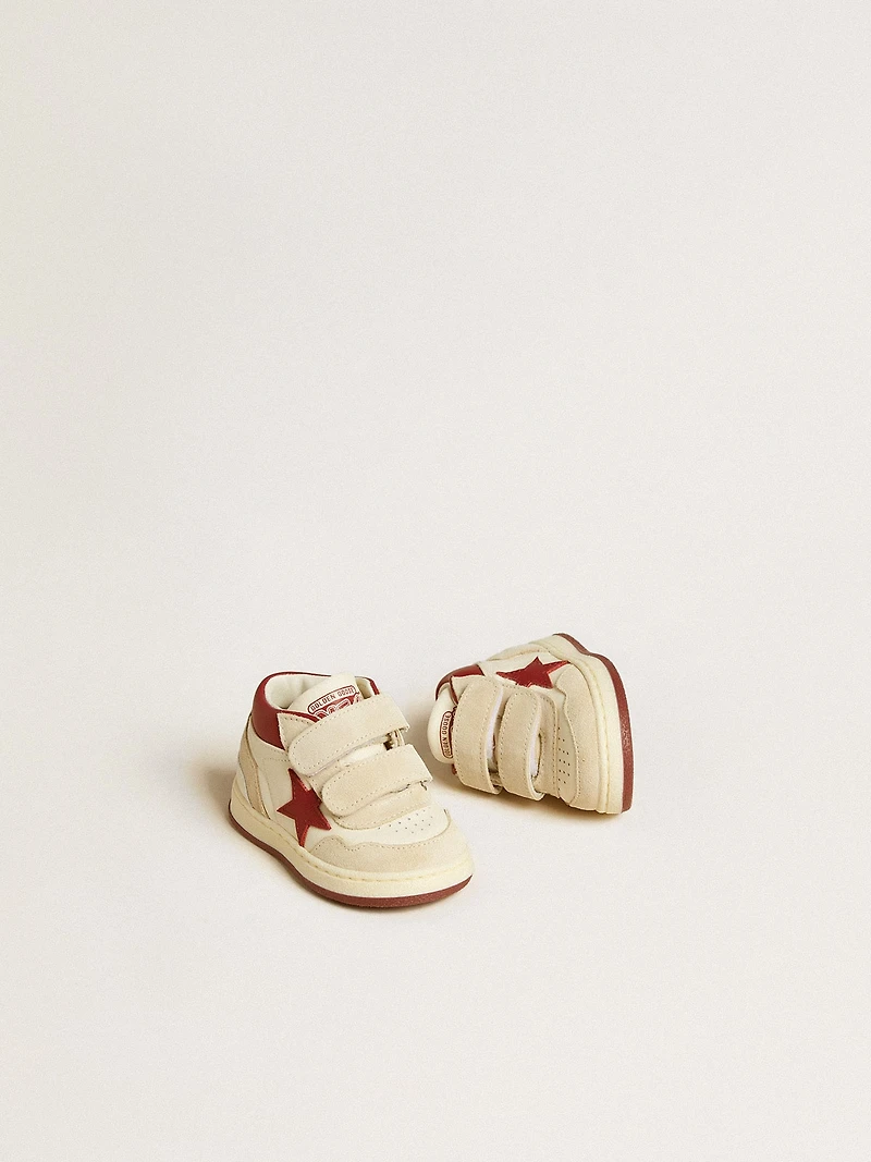 June Junior nappa and suede with red leather star heel tab