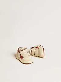 June Junior nappa and suede with red leather star heel tab