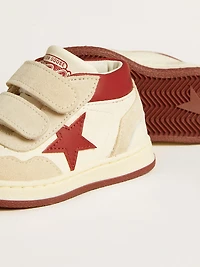 June Junior nappa and suede with red leather star heel tab