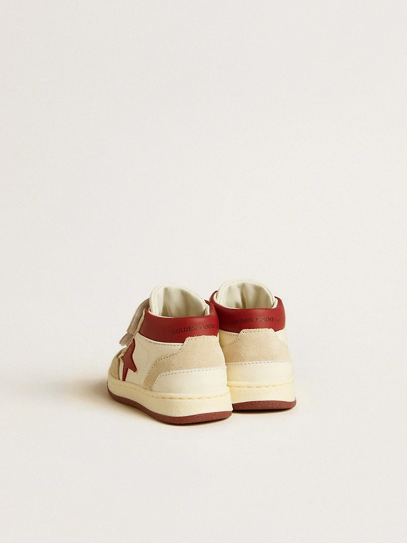 June Junior nappa and suede with red leather star heel tab