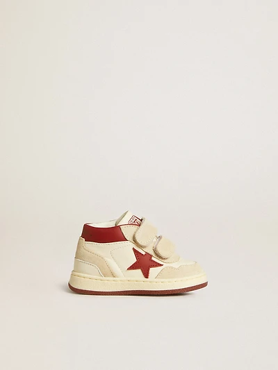 June Junior nappa and suede with red leather star heel tab
