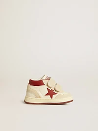 June Junior nappa and suede with red leather star heel tab