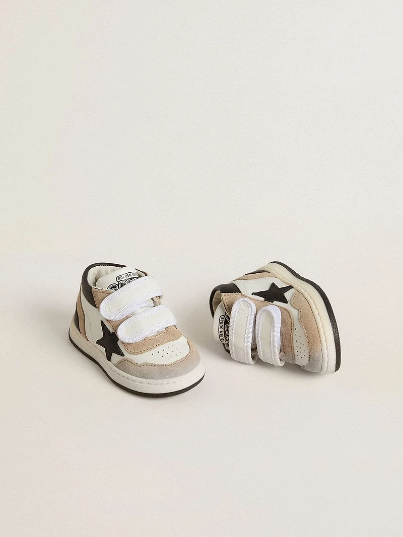 Junior June nappa with suede inserts and black leather star