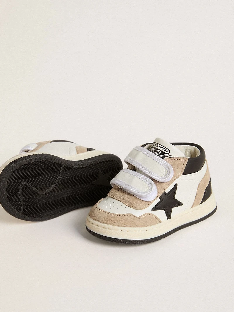 Junior June nappa with suede inserts and black leather star