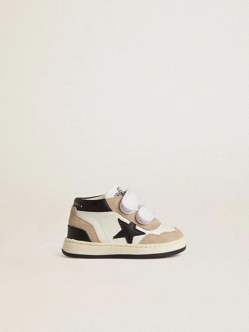 Junior June nappa with suede inserts and black leather star
