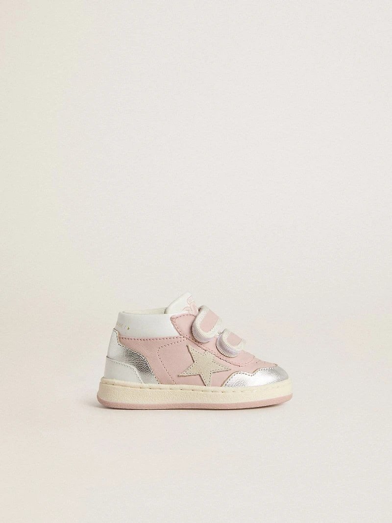 Junior June pink leather with metallic inserts and suede star