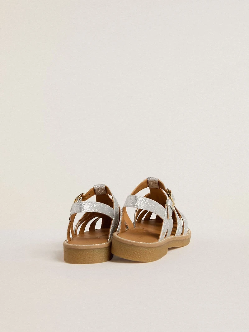 Maxime Junior sandals silver micro-glitter