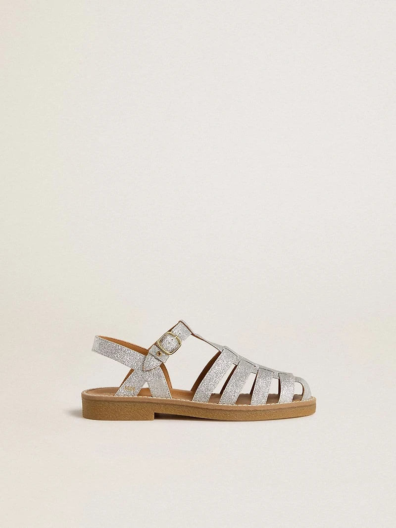Maxime Junior sandals silver micro-glitter