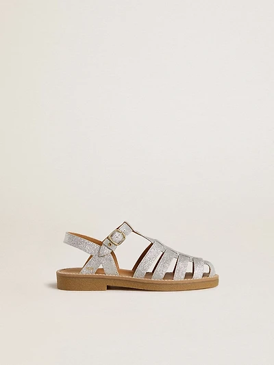 Maxime Junior sandals silver micro-glitter