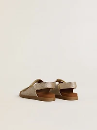 Noa Junior sandals micro-glitter and platinum leather