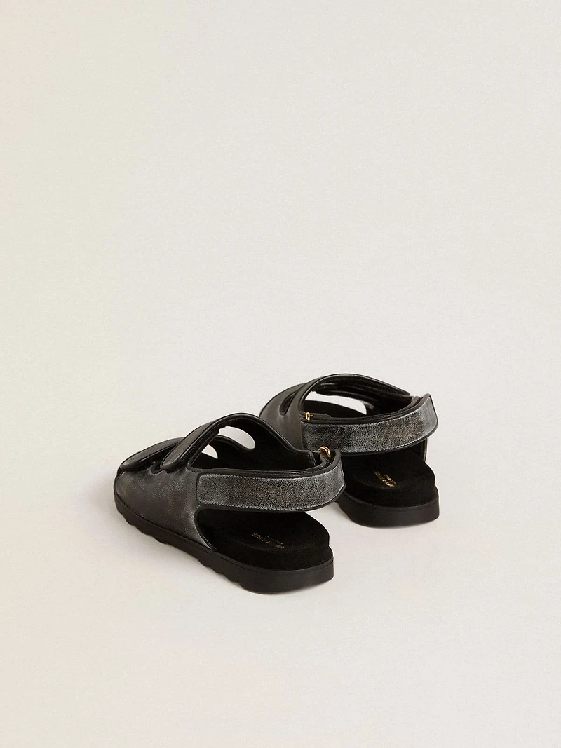 Noa Junior sandals distressed black leather