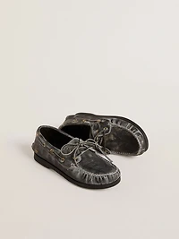 Junior Cruise loafer black distressed leather