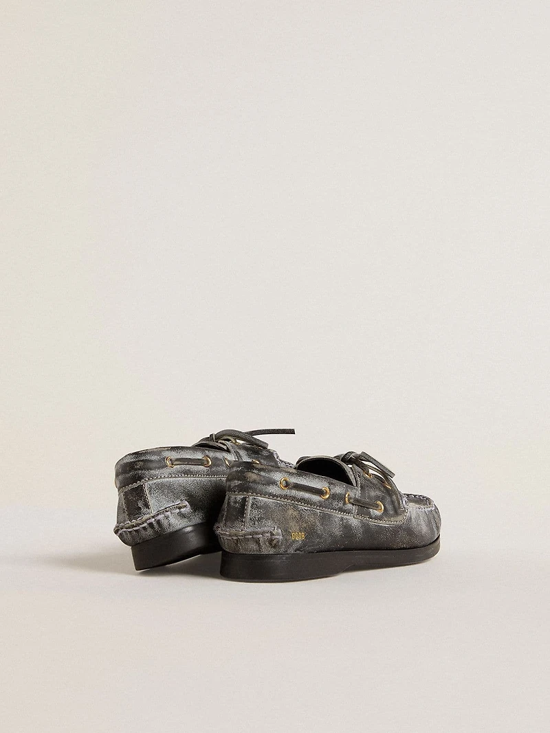 Junior Cruise loafer black distressed leather